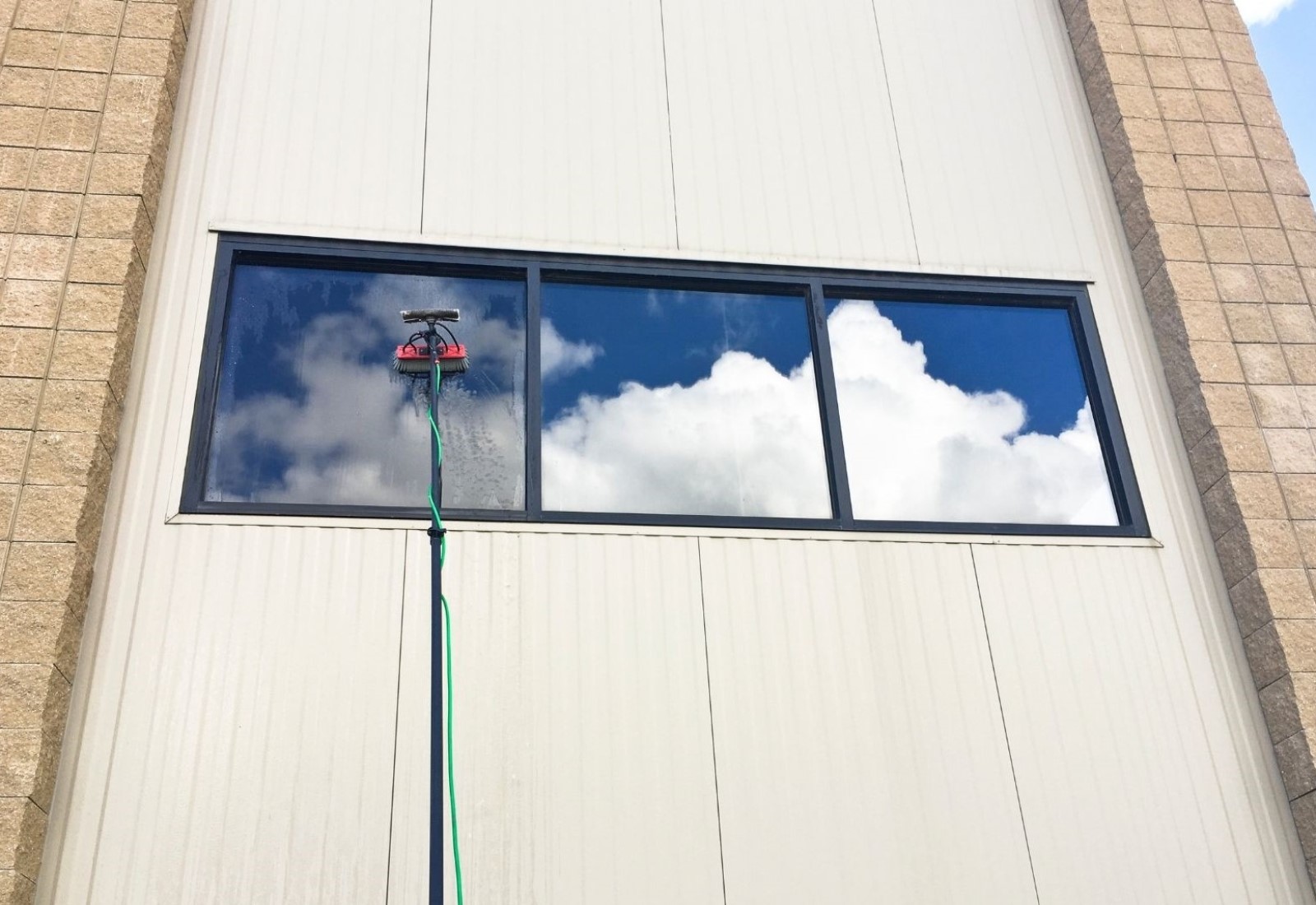 Commercial Window washing clean glass